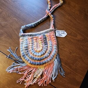Boho Fringe Crossbody Bag, Handmade